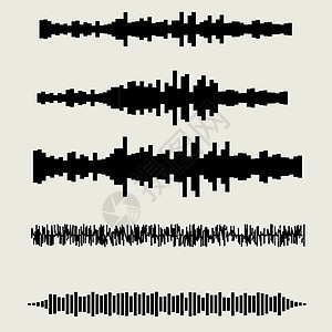 矢量声波设置 音效平准技术 脉冲音乐 矢量插图波形振动激光音乐仪表信号记录曲线体积技术图片