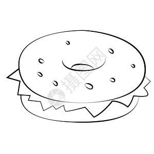 汉堡包食谱午餐牛肉食物美食汉堡沙拉绘画火腿插图图片