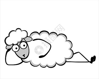 有趣的年轻绵羊失眠婴儿乐趣哺乳动物农民棉布夹子绘画漫画家畜图片