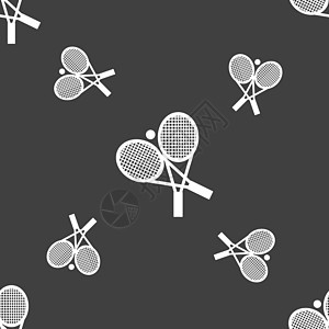 网球图标标志 灰色背景上的无缝模式 韦克托竞赛俱乐部活动消遣行动法庭娱乐游戏橡皮场地图片
