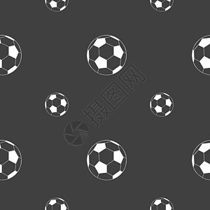 足球图标标志 灰色背景上的无缝模式 韦克托皮革圆圈竞赛分数游戏卡通片玩家团队插图活动图片