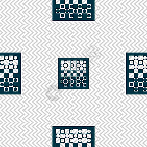 跳棋板图标标志 具有几何纹理的无缝模式 韦克托活动桌子黑板优胜者战略闲暇休闲跳棋对手棋盘图片