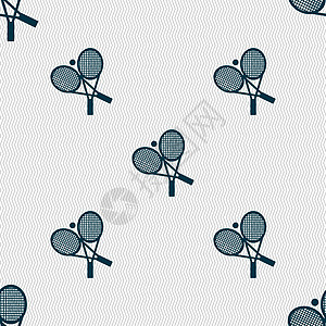 网球图标标志 具有几何纹理的无缝模式 韦克托行动冠军俱乐部球拍法庭跑步橡皮玩家活动游戏图片