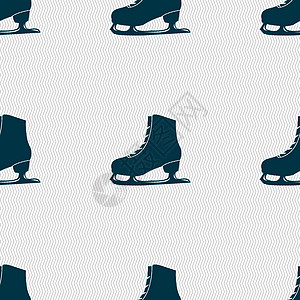 滑冰图标标志 具有几何纹理的无缝模式 韦克托孩子溜冰场溜冰者刀刃闲暇蕾丝舞蹈运动运动员曲棍球图片