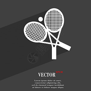 网球符号平面现代网页设计与长长的阴影和空间为您的文本 韦克托法庭冠军俱乐部圆圈锦标赛娱乐消遣玩家邮票运动图片