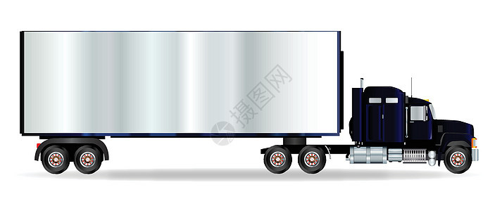 卡车牵引车和拖车钻机船运货运运输货车驾驶室单元车辆柴油机插图背景图片