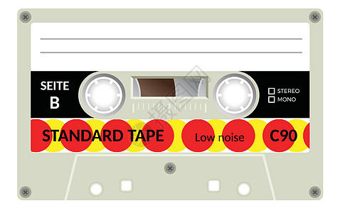 旧录音磁带空白标签收音机塑料绘画卡带记录技术模拟水晶图片