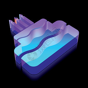 由玻璃和矢量图解制成的3d 亮光蛋糕图标图片