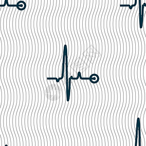 心跳标志 具有几何纹理的无缝模式 韦克托死亡艺术专家激光诊断药品心脏病韵律速度屏幕图片