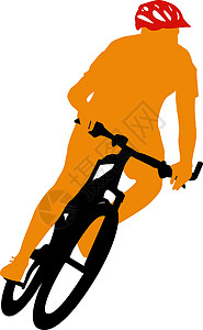 骑自行车的男性的轮廓 矢量图运动员休闲追求旅行插图行动运动男人竞争身体图片