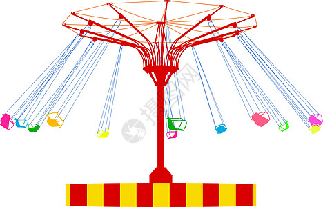 剪影多彩摩天轮 它制作图案矢量喜悦梯子圆圈机械公园天空金属部分乐趣运动图片