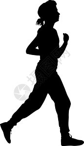 上的剪影赛跑者 矢量图女士运动街道训练优胜者跑步赛跑者团体肾上腺素行动图片