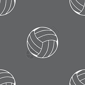 排球图标标志 灰色背景上的无缝模式 韦克托服务活动锦标赛团队闲暇圆圈游戏艺术竞赛运动图片