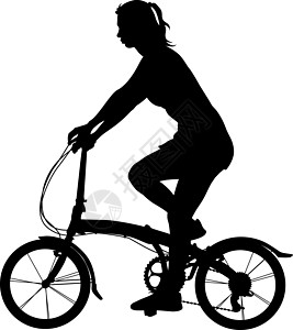 骑自行车的女孩的剪影 它制作图案矢量图活动身体休闲女性女士插图追求竞争行动旅行图片