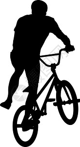 设置骑自行车的男性表演杂技旋转的剪影 它制作图案矢量图运动男人追求行动速度身体旅行运动员竞争休闲图片