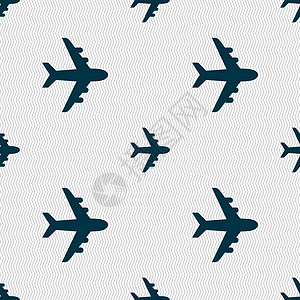 平面图标标志 具有几何纹理的无缝模式 韦克托螺旋导航空气飞机场航空速度客机收藏乘客飞机图片