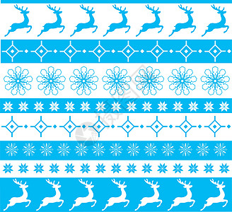 矢量圣诞装饰品问候语季节性毛衣星星条纹纺织品装饰雪花驯鹿风格图片