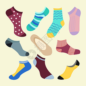 不同类型的袜子     说明纺织品温度白色插图短袜偶像服装卡通片丝袜收藏图片