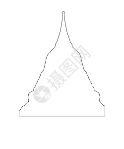 白色背景上的泰国寺庙路径宗教艺术草图建筑学旅游卡通片插图雕塑宝塔旅行图片