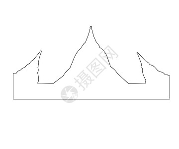 白色背景上的泰国寺庙路径假期建筑学精神艺术旅游卡通片草图宗教建筑绘画图片