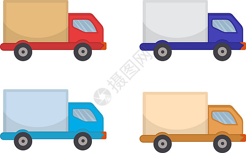 送货卡车 Iconflat 风格 在白色背景上隔离的卡车 矢量插图剪辑 ar图片