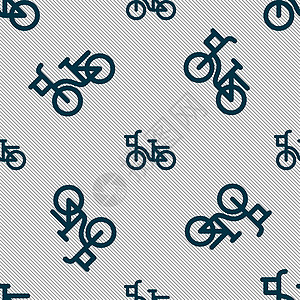 自行车图标标志 具有几何纹理的无缝模式 韦克托踏板城市驾驶环境损失竞赛旅行框架训练重量图片