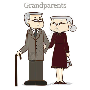 祖父母节快乐 矢量说明图片