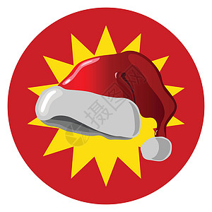 圣诞老人帽子网络欢呼夹子艺术戏服绒球假期新年配饰插图图片
