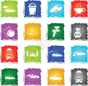 洗车简单图标刮板运输网站海绵工人服务网络车辆绘画汽车图片