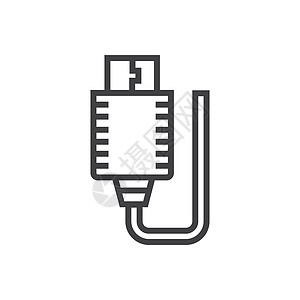 USB 适配器图标电话连接器收藏力量绳索港口插座收费插图电脑图片