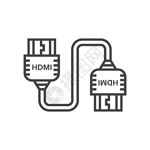 双 HDMI 适应器图标互联网力量电话插座活力收藏港口收费绳索插图图片