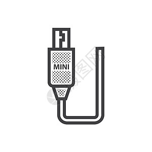 Mini HDMI 适应器图标插座港口插图等距电缆电话创造力连接器插头电脑图片