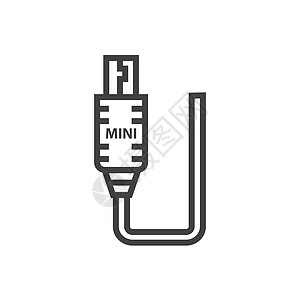 Mini HDMI 适应器图标网络收费插图港口插头连接器互联网创造力闪光插座图片