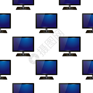屏幕监视器无缝模式电子白色黑色技术电脑视频电视互联网插图展示图片