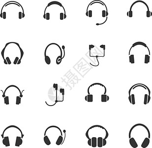 耳机图标 se工作室工具音乐播放器技术配饰塑料夹子声波低音艺术图片