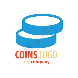 Logo coins 设计蓝色颜色图片