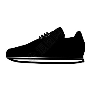黑色运动鞋运动鞋黑色图标培训师运动健身房衣服蕾丝速度娱乐跑步运动员设计图片