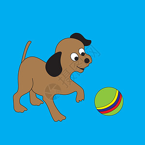 带球的滑稽小狗图片