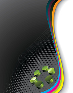 矢量背景与 abtrsct 3d 圆元素插图圆圈墙纸曲线动机绿色漩涡蓝色橙子白色图片
