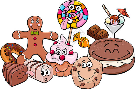糖果人物组卡通它制作图案图片
