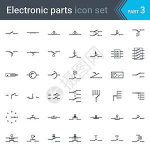 开关 按钮和电路开关的电气和电子电路图符号集图片