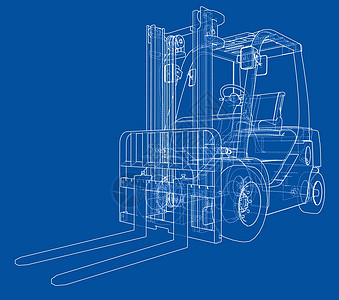 叉车概念 韦克托草图装载机草稿汽车载体工厂贮存卡车送货货物图片