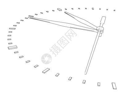 钟面 透视图 韦克托小时手表跑步办公室草稿拨号时间绘画技术圆形图片