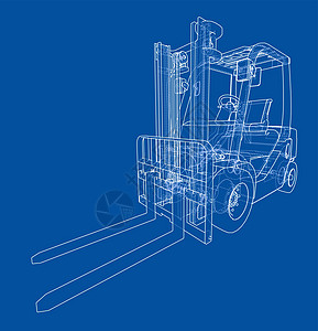 叉车概念 韦克托工业搬运工送货运输后勤草稿绘画卡车汽车仓库设计图片