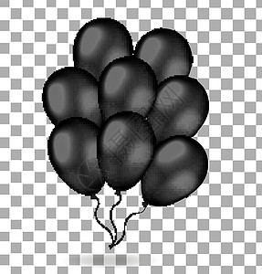 现实的一堆黑色气球 黑色星期五的 3d 气球 孤立在白色背景上 矢量图图片