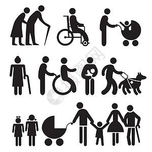 残疾人和老年人图片