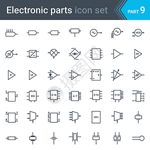 电气和电子电路图符号集电路块阶段放大器逻辑电路压电晶体和晶体振荡器图片