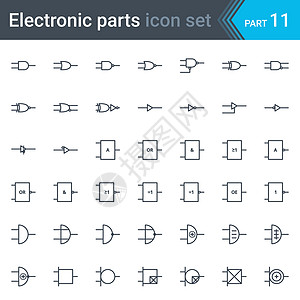 电气和电子电路图符号集的数字电子逻辑门系统图片