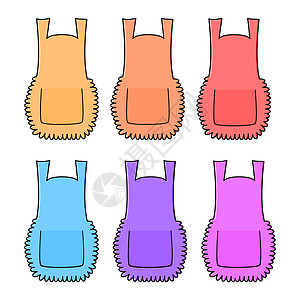 围裙 卡通皮纳弗尔设置在白色背景上隔离图片