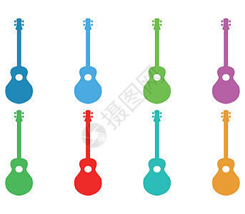 吉他图标娱乐爵士乐歌曲节日声学乐队徽章插图标识低音图片